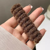 DAIIIBABYYY  -  New Korean Spiral Hair Ties High Elastic Telephone Cord Braid Hair Band Women Girls No Crease Ponytail Holder Hair Ropes