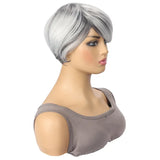 Daiiibabyyy  New Grey Side Part Wig for Women Trendy Fashionable Hairpiece Short Head Cover Popular Hair Extensions Chinese Style