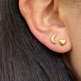 DAIIIBABYYY  -  1Pc Stainless Steel Star Moon Mini Earrings for Women Jewelry  Fashion Heart Butterfly Piercing Stud Earrings for Mother Day