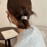 Daiiibabyyy Korean Hot U-shaped Metal Ponytail Hair Loop Tie Hair Bands Ropes Headband Elastic Hairband Loop Women Hair Accessories