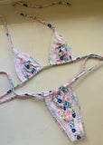 Daiiibabyyy  New Sexy Lace Patchwork Brazilian Bikini Set Female Halter Swimwear Women Print Halter Swimsuit Bathing Suit Biquini