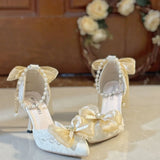 Daiiibabyyy  Shoes Y2K Woman Heels Luxury Heeled Sandals for Women Summer Woman Sandals High Quality Shoes Gold Shoes Lolita Heels 41 42