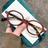 Daiiibabyyy  Retro Oval Frame Reading Glasses Ultralight Unisex Far Sight Eyeglasses Small Presbyopia Glasses for Women & Men
