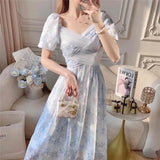 DAIIIBABYYY  -  Summer New Calf Length Skirts Palace French Princess Style Romantic Elegant High End Unique Design Leaf First Love Fairy Dresses