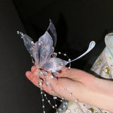 Daiiibabyyy  Fashionable retro Hong Kong style bright colored butterfly hairpin, trendy, luxurious, high-end, U-shaped hairpin, sweet