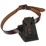 DAIIIBABYYY  -  Real Leather men Casual Small Waist Bag Cowhide Fashion Hook Bag Waist Belt Pack Cigarette Case 5.5" Phone Pouch