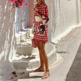 Daiiibabyyy  Fashion Pattern Printed Long Sleeve Mini Dress Women Sexy V-neck Hight Waist Party Dress Autumn Elegant Straight Bohemian Dress