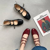 Daiiibabyyy 2024 Sliver Spring New Brand Women Flat Shoes Fashion Ankle Strap Ladies Elegant Dress Mary Jane Shoes Round Toe Soft Ballerinas