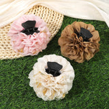 Daiiibabyyy  Flower Mesh Hair Claw Girls Pleated Ponytail Hair Crabs Hairpin Ladies Simple Sweet Beach Headwear Fashion Hair Accessories