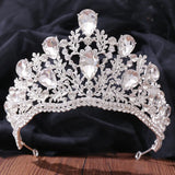 Daiiibabyyy  Luxury High Quality Royal Queen Wedding Crown for Women Large Crystal Banquet Veil Tiara Party Costume Hair Ornament