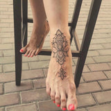 Daiiibabyyy  1 Sheet Foot Lace Tattoo Sticker Waterproof and Durable Temporary Tattoo
