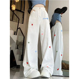 DAIIIBABYYY  -  Female Trend All-match High Waist Loose Straight Spring Summer 2025 New Simplicity Letter Wide Leg Pants Women Casual Trousers