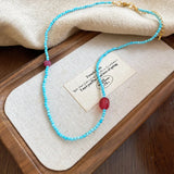 Daiiibabyyy  Crystal Stone Pearl Handmade Beadeds Chain Choker Necklace For Women Luxury Elegant Fashion Charm Aesthetic Jewelry Accessories
