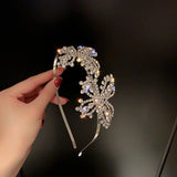 Daiiibabyyy  Fashion Simple Personality Hairbands for Women New Rhinestone Butterfly Headwear Design Wedding Bride Hair Accessories Gifts