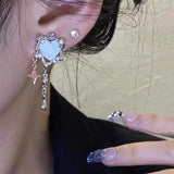 Daiiibabyyy  -  New Sweet Cool Wind Love Tassel Star Earrings Women Design Senior Sense of Fashion Personality Earring Party Jewelry Gift