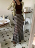 DAIIIBABYYY  -  Color Blocking Plaid Slightly Transparent Chiffon Skirt Women Summer 2025 New Niche Retro High Waisted A-line Skirts