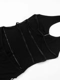 DAIIIBABYYY  -  Solid Slimming Backless Tunic Jumpsuits for Women Halter Sleeveless High Waist Spliced Metal Sexy Jumpsuits Female Fashion