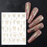 Daiiibabyyy 3D Hollow Butterfly Nail Sticker Holographics Transfe Bronzing Laser Butterfly Moon Start Stickers Nail Decal Decoration Tools