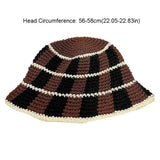 Daiiibabyyy  Casual Crochet Striped Bucket Hat Thermal Wool Cold Cap Korean Style Y2K Panama Hat Girl