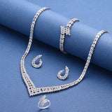 DAIIIBABYYY  -  New 4-piece Bridal Wedding Set with Cubic Zirconia, Suitable for Women's Wedding Party Wedding Accessories in Saudi Arabia