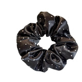 DAIIIBABYYY  -  2024 New Polka Dot White Scrunchies 12cm Large Hair Bands Female Elegant Black Hair Rope Ties Kawaii Ponytail Holder Headwear