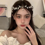 Daiiibabyyy  Handmade Sweet Wedding Headpiece Crystal Bridal Head Chain Hair Jewelry For Women Rhinestone Forehead Headband Accessories