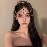 Daiiibabyyy  Handmade Sweet Wedding Headpiece Crystal Bridal Head Chain Hair Jewelry For Women Rhinestone Forehead Headband Accessories