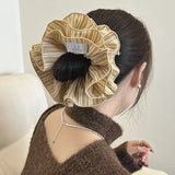 Daiiibabyyy  Korean version of premium striped hair band 4-layer striped large intestine ring hairrope headrope ball head hairaccessories