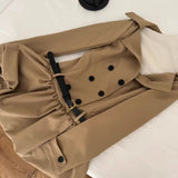 Daiiibabyyy  French temperament long-sleeved trench coat dress children early autumn new huge good-looking small bud short skirt