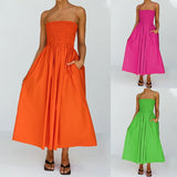 DAIIIBABYYY  -  Spring and Autumn New Women's Clothing Fashion Temperament High Waist Suspender Cotton and Linen Dress