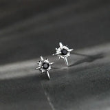 Daiiibabyyy  -  Design Star Stud Fashion High Street Sense Ins Simple Niche Silver Earrings