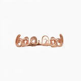 Daiiibabyyy  Retro Pattern Hollow Gold Teeth, Genuine Gold Electroplated Halloween Hip-Hop Dental Braces, Unique Men's Trendy Accessory