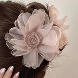 Daiiibabyyy  Summer Mesh Large Flower Grab Clip  Bow Shark Clip  Party  Gift  Заколки Для Волос   Hair Accessories for Women  머리핀  ヘアクリップ