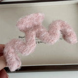 DAIIIBABYYY  -  New Autumn And Winter Plush Geometric rectangle M-Shape Hair Clip Fashion Simple Shark Clip Hair Accessories For Woman Girls