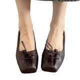 Daiiibabyyy  Women's Loafers Shoes Square Toe Shallow Designer Heels Shoes New Heeled Sandals Retro Fad Walking Leather Casual Mujer Zapatos