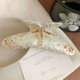 Daiiibabyyy  1pc multi-color starfish hair clip acrylic hair claws, summer beach hair clip with claws for strong fixation