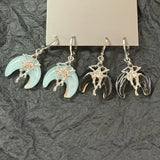 Daiiibabyyy  Gothic punk acrylic moon irregular pendant earrings y2k jewelry