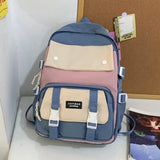 Daiiibabyyy  Fashion Nylon Backpack Large Capacity Korean Color School Bag Multifunction Breathable Book Bag Teenage