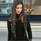 Daiiibabyyy  Simple Floral Printed Lace Triangle Scarf Embroidered Ethnic Style Lace Head Scarf for Women Lightweight Scarf Accessories