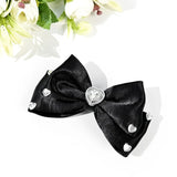 Daiiibabyyy  Fashion Heart Bow Hair Clips for Women - Satin Glitter Hair Accessories, Stylish Hair Ornament for Daily & Party Outfits