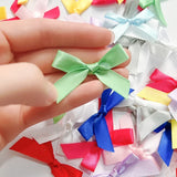Daiiibabyyy 50-200Pcs Satin Ribbon Bows Small Ribbon Knot Bow Flower Crafts Decoration Handwork DIY Party Wedding Birthday Bows Ties Decor
