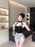 DAIIIBABYYY  -  Female Sweet Lace Patchwork Skirts Summer Women Clothes Fashionable Irregular Bow A-line Skirt Kawaii Solid Color Slim Skirt