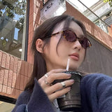 Daiiibabyyy Vintage Retro Style Sunglasses Woman Oval Shape UV400 Protection Women Glasses European American Style Male Female Sun Glass