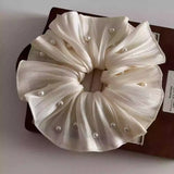 Daiiibabyyy  Elegant Ballet Satin Surface Wide Scrunchie Hair Band For Women Girls Sweet Hair Ornament Rubber Band Fashion Hair Accessories