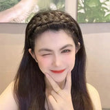 Daiiibabyyy New Fashion Wigs Broadside Hair Band Korean Versio Women's High Head Braided Headband Hair Accessories