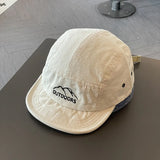DAIIIBABYYY  -  New Short Brim Baseball Cap For Men Women Soft Brim Sunscreen Outdoor Peaked Hat Unisex Letters Embroidery Adjustable Visors Hat