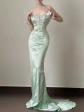 Daiiibabyyy  Elegant Prom Dresses Women Mermaid Strapless Sleeveless Cocktail Dresses Wedding Party Dresses Vestidos De Cóctel Customized