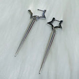Daiiibabyyy  Punk Charms Rivet Star Earrings Korean Fashion Aesthetic Drop Earrings Women Geometric Goth Jewelry Grunge Earrings Accessories