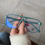 DAIIIBABYYY  -  Retro Fashion Anti-blue Light Glasses Men Women Transparent Computer Glasses Frame Eyeglass Frame Flat Glasses Square Eyeglasse