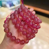 DAIIIBABYYY  -  11MM Natural Strawberry Quartz Bracelet Handmade Round Beads Couple Energy Yoga Bracelet Men Women Jewelry 1pcs